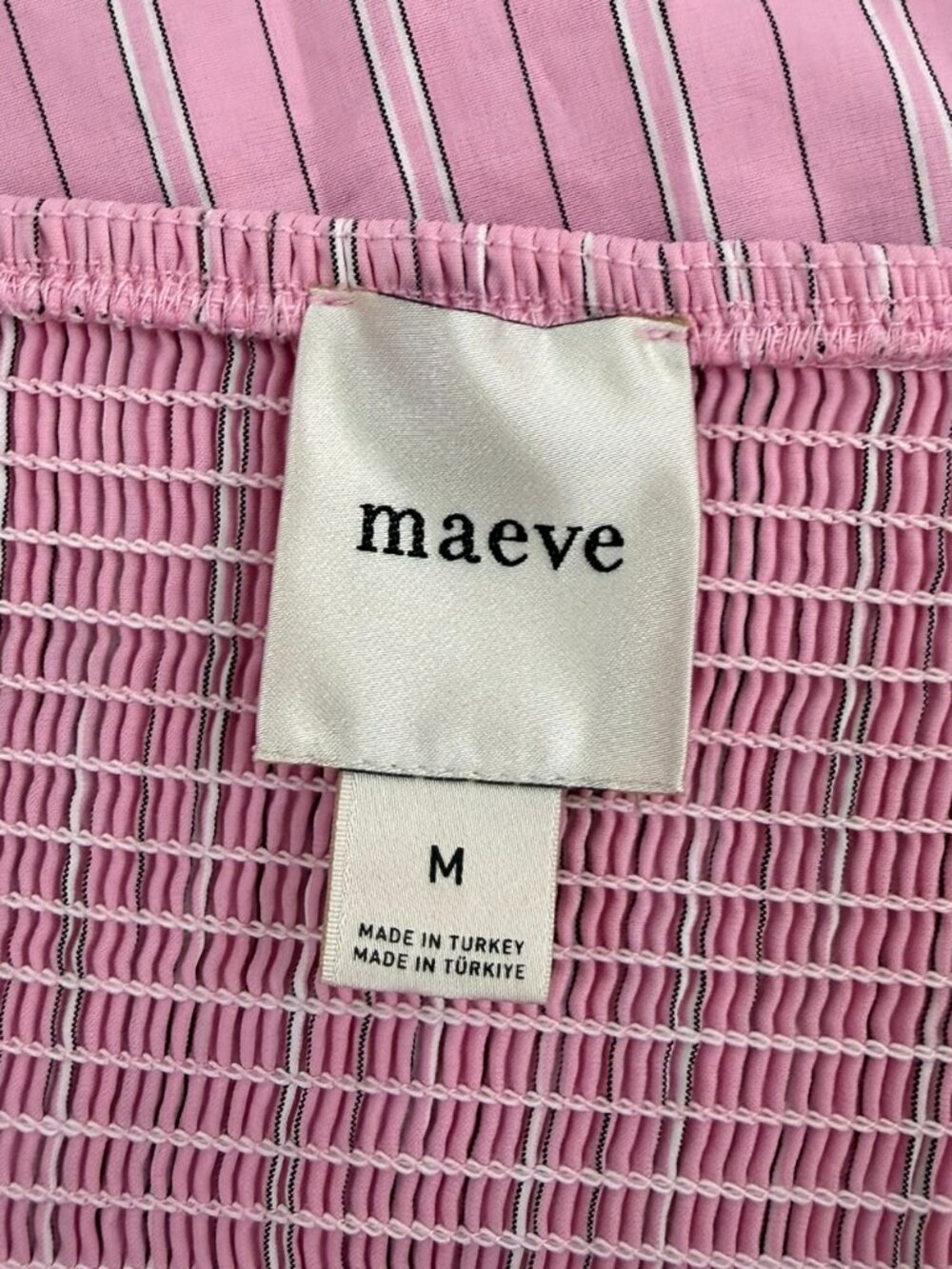 Maeve Anthropologie Pink Stripe Fitted A-Line Midi Dress Size M - Picture 5 of 10